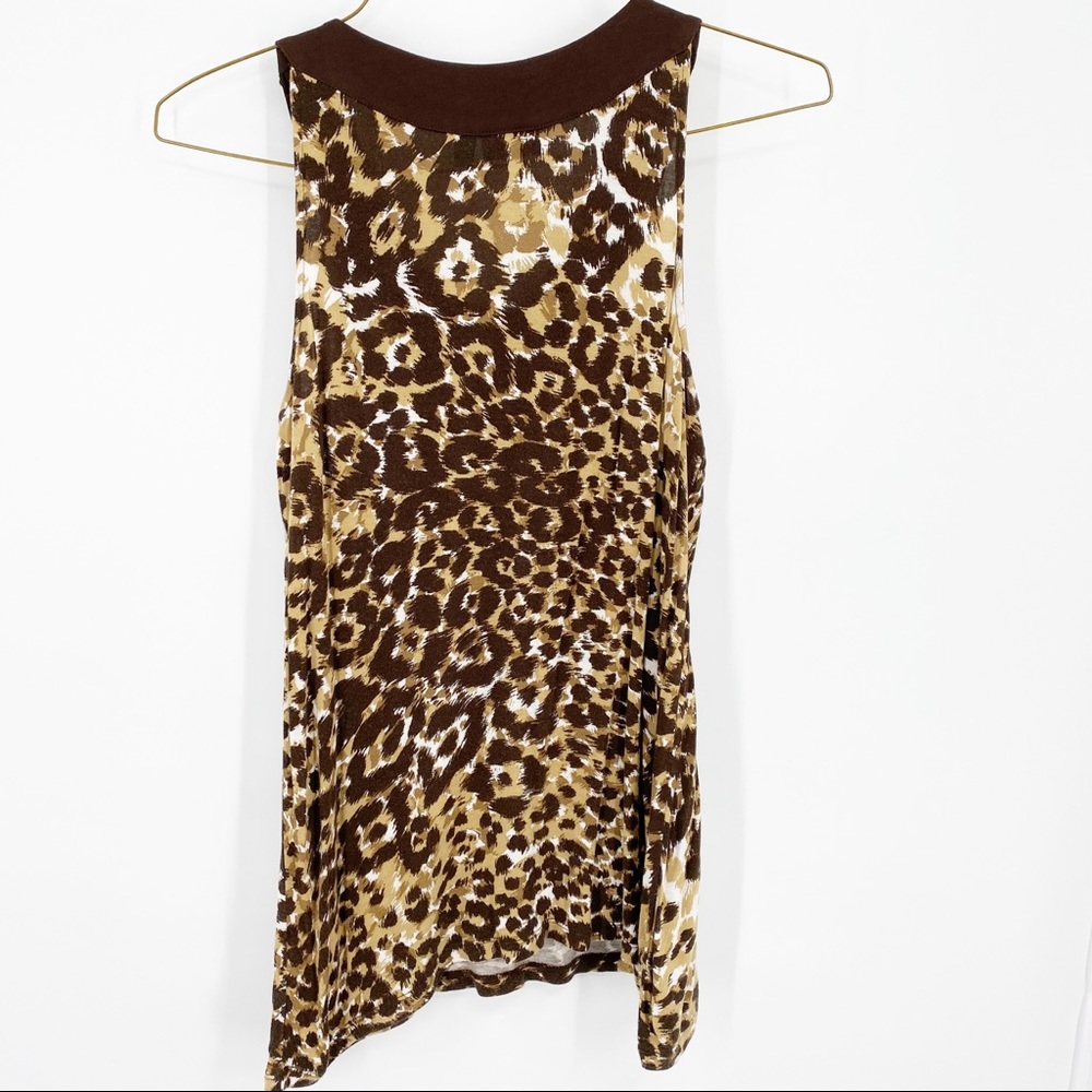 Apt. 9 Sleeveless Blouse Brown/Tan Print Small - Picture 2 of 5